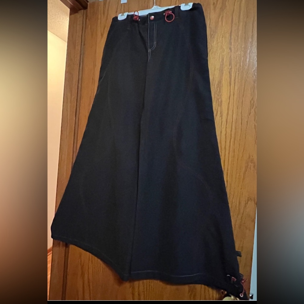 Y2K Kikgirl Black/Red Skater Wide Leg Pants Size 5
